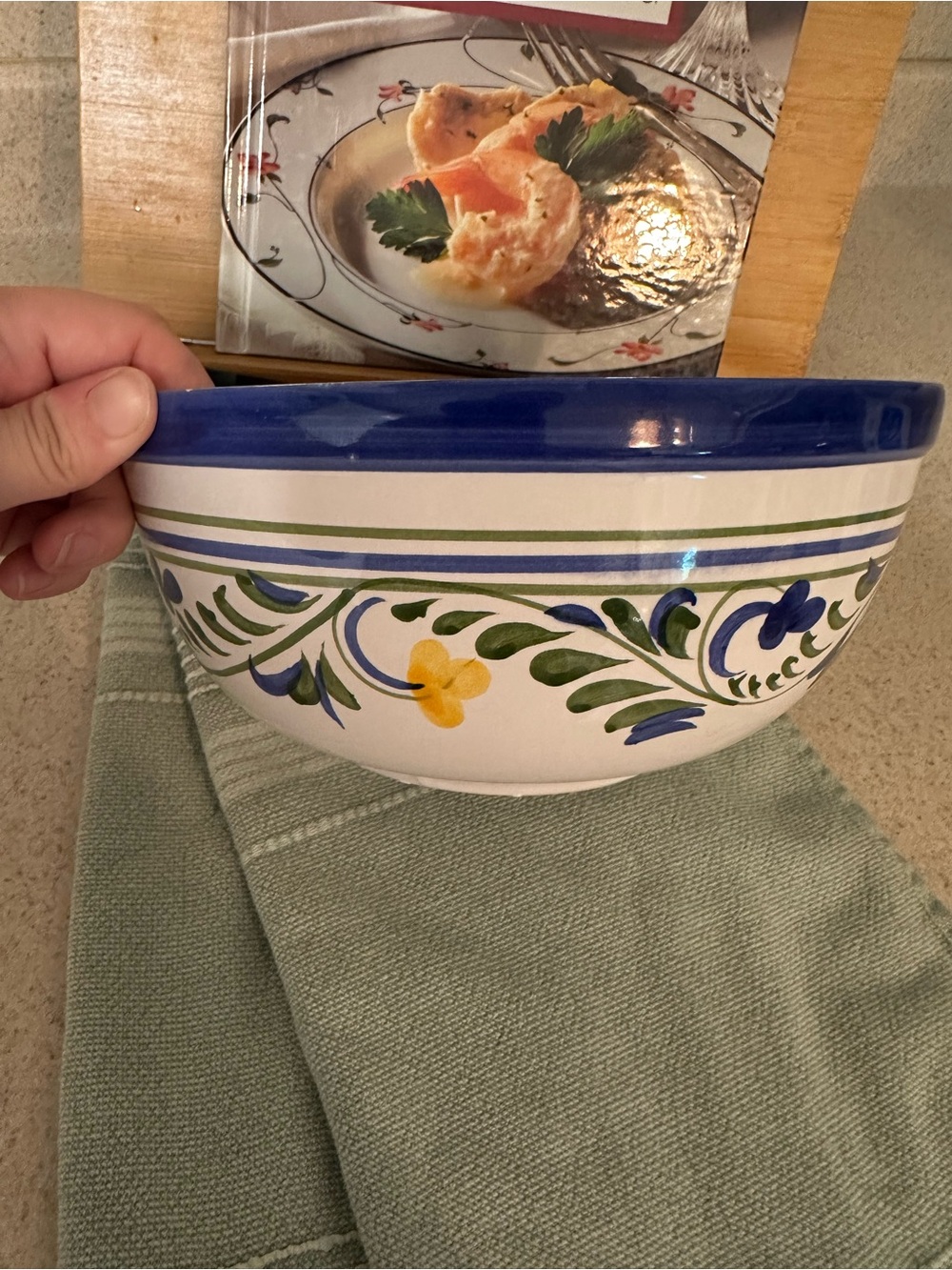 Vintage Hand-Painted Portuguese Ceramic Bowl by Jay Willfred for Andrea by Sadek